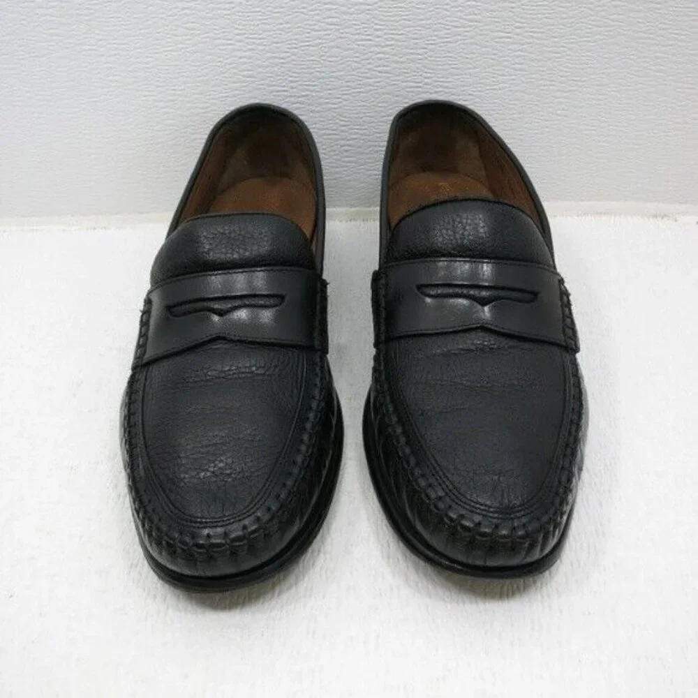 Brass Boot Strap Leather Casual Comfort Dress Penny Moccasins Shoes Men's 11.5 M